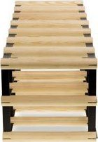 Wamar-Sosenka Regał na wino Stojak na 14 Butelek Szklanych/ PET RW-8/ 7x2 Surowy Naturalny Metal + Drewno RW-8-7x2-14