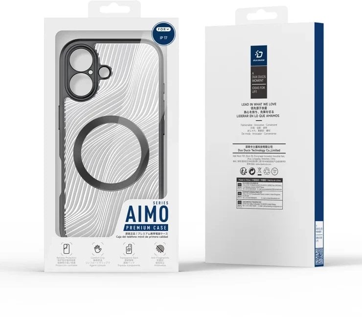 Etui Dux Ducis Aimo Mag z pierścieniem magnetycznym na iPhone 17 – czarne