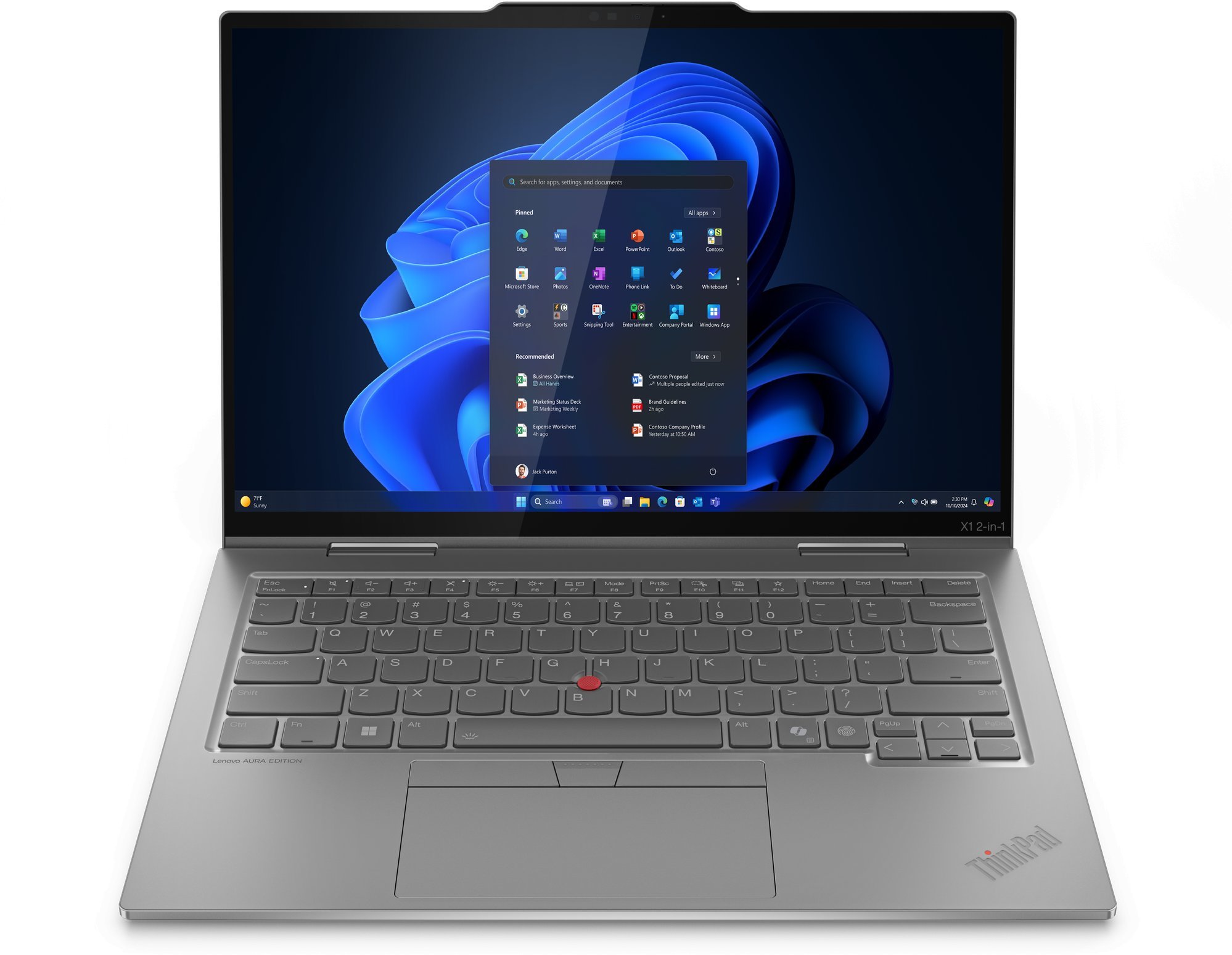 Lenovo ThinkPad X1 2-in-1 Gen 10 21NU - Flip-Design - Intel Core Ultra 7 258V - Evo - Win 11 Pro - Intel Arc Graphics 140V - 32 GB RAM - 1 TB SSD TCG