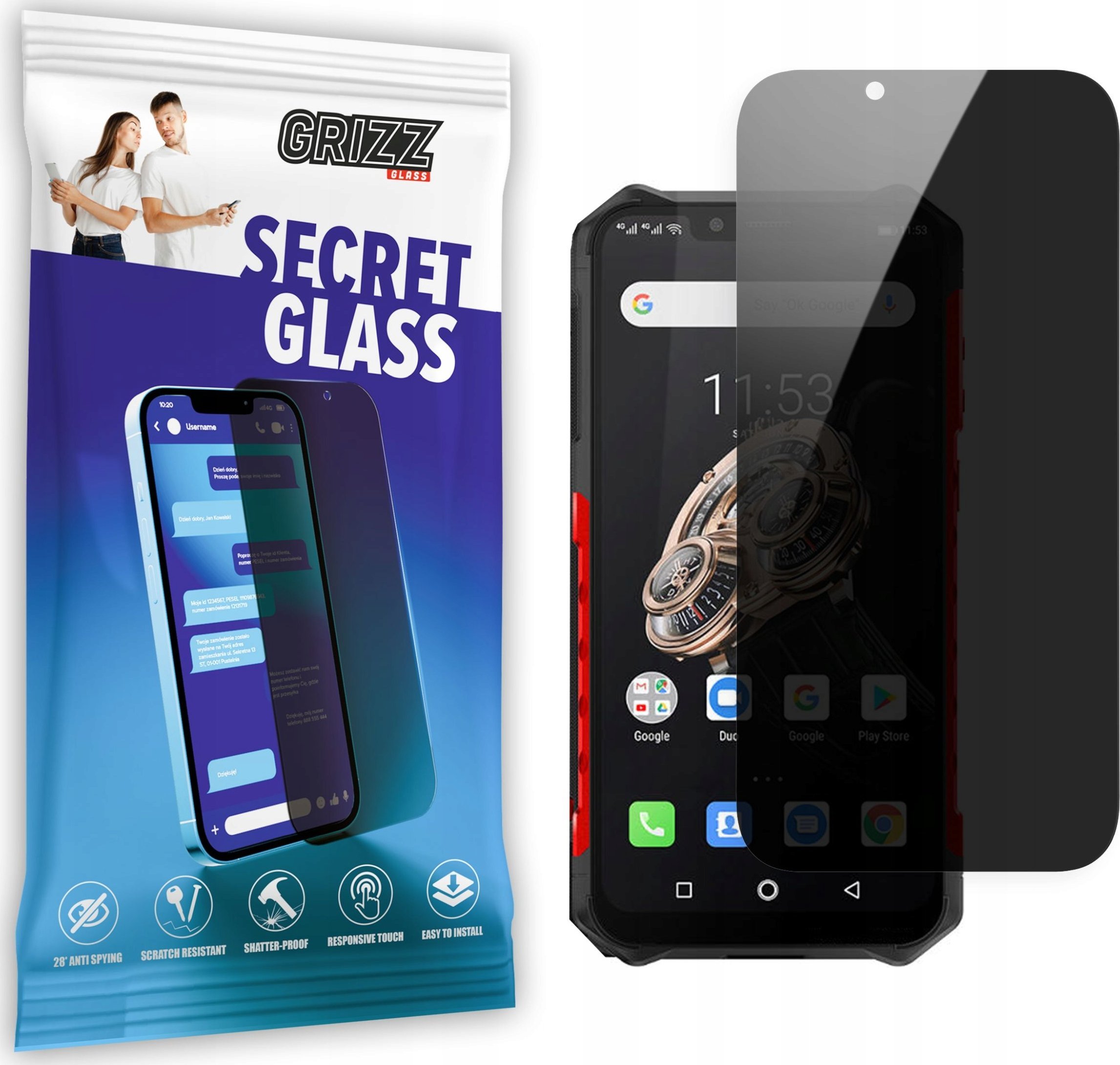 GrizzGlass Szkło prywatyzujące GrizzGlass SecretGlass Ulefone Armor 6e