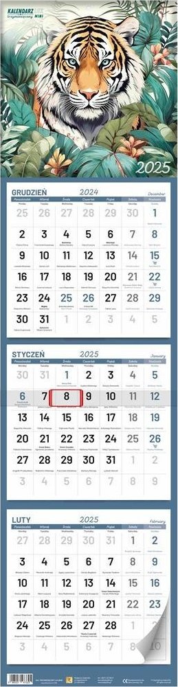 Kalendarz 2025 trzymiesięczny LUX MINI MIX