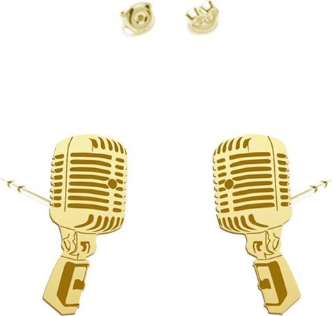 Radziszewska Jewellery Kolczyki Pozłacane Mikrofon