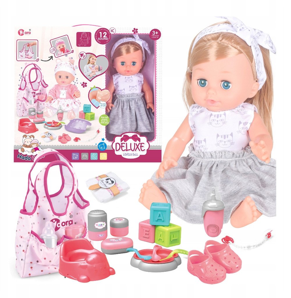 Lalka bobas jak żywa duża akcesoria interaktywna mówi siusia ubranko