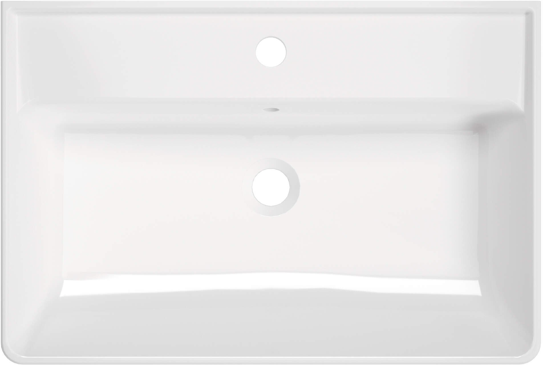 Umywalka ceramiczna nablatowa/ścienna z miejscem na baterię -