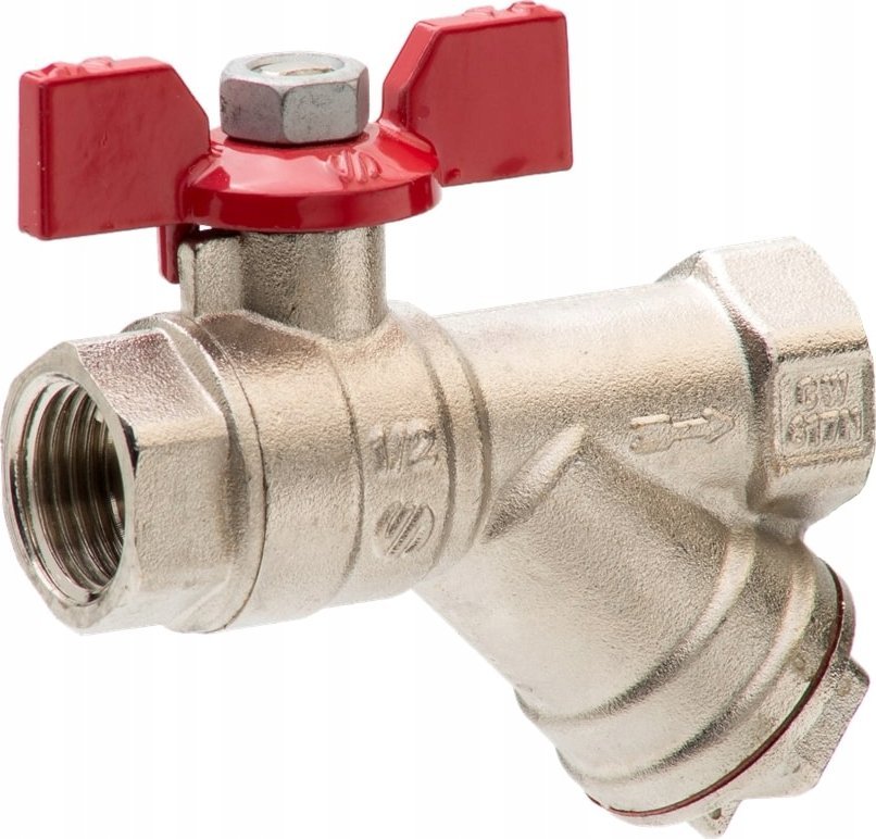 Arco Zawór kulowy z filtrem skośnym 1/2 z motylkiem PN30 SENA