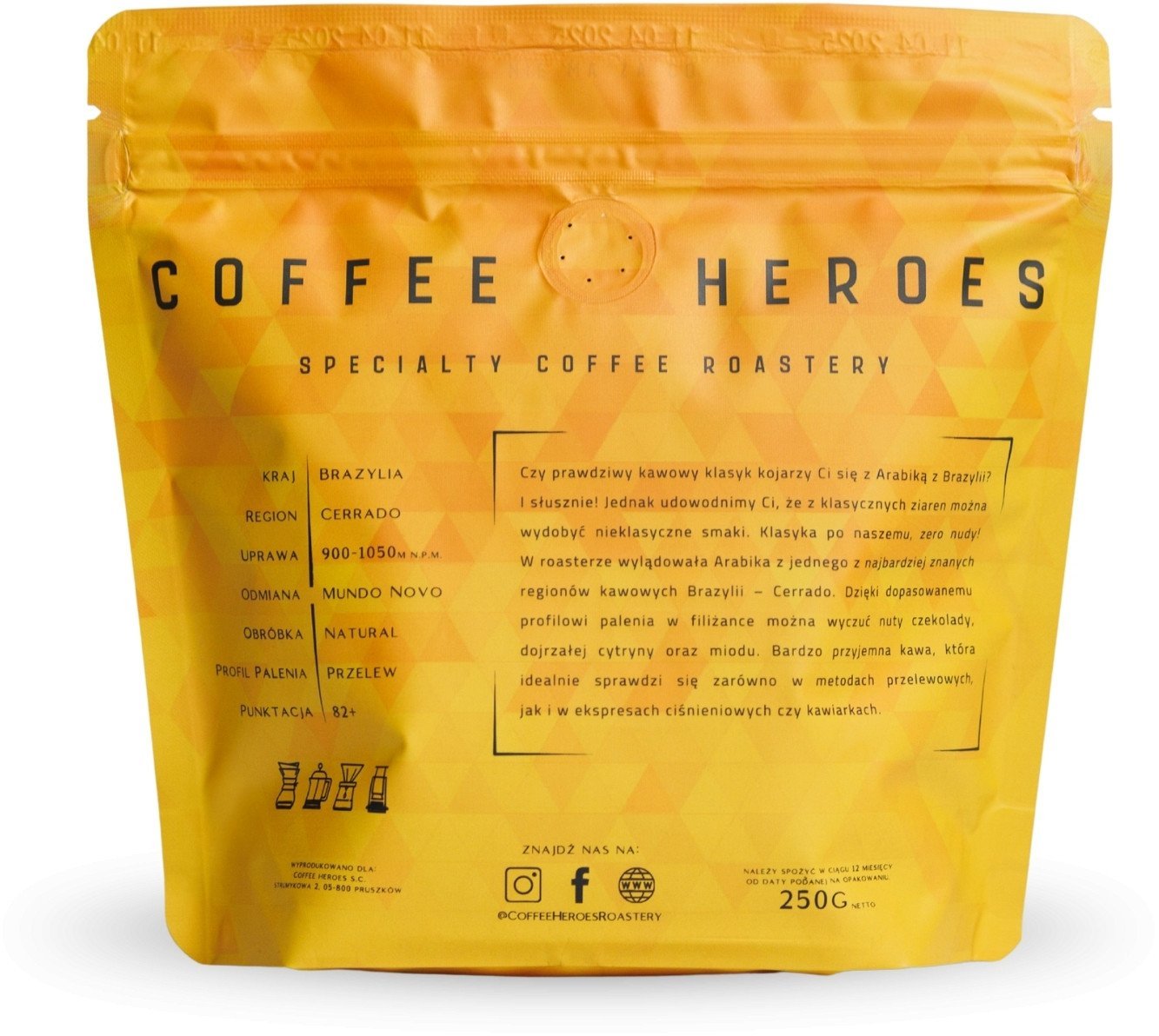 Kawa ziarnista Coffee Heroes Roastery Brazylia Cerrado Filter 250g