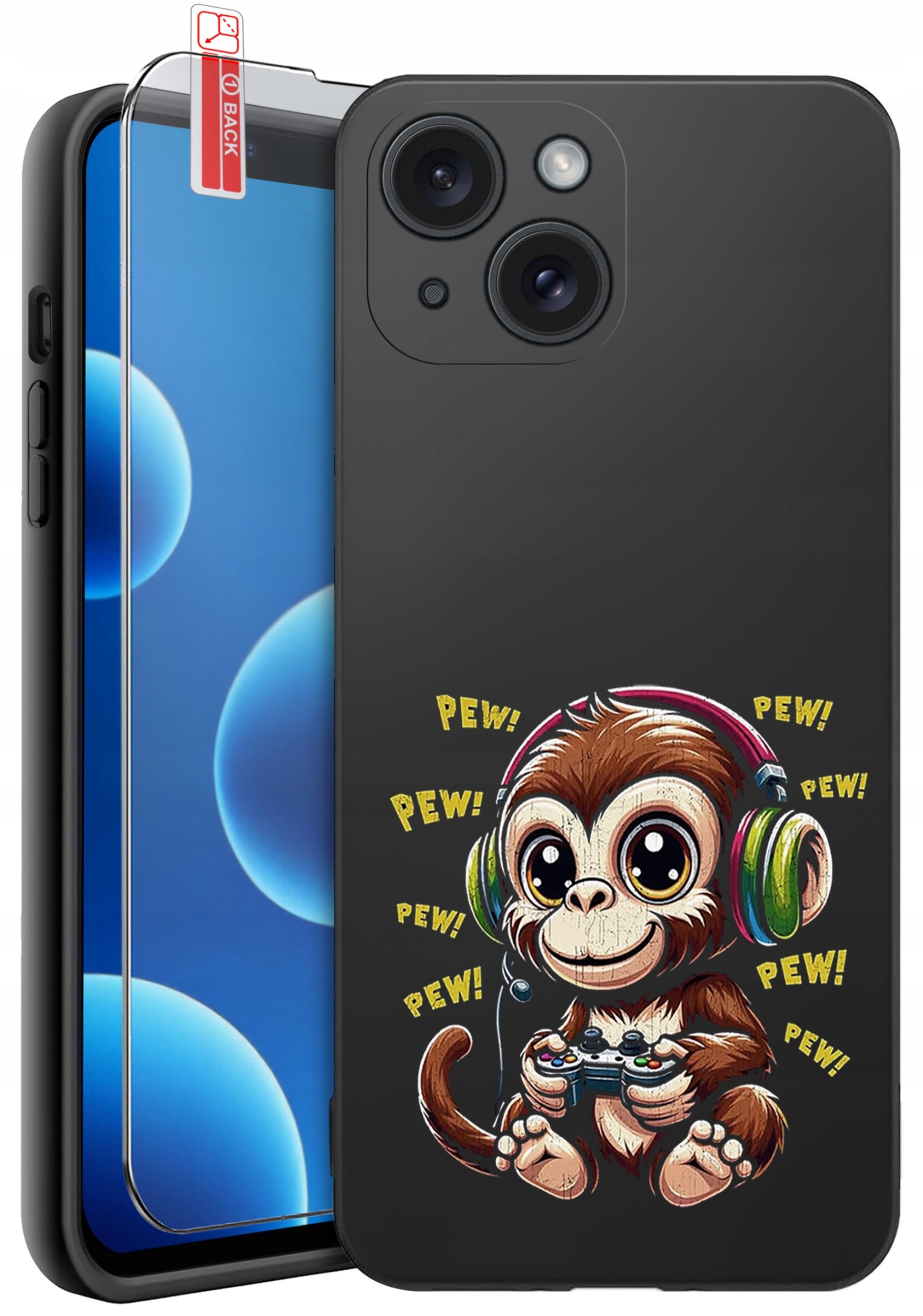 ETUI do iPhone 13 | 14 | WZORY | SILIKONOWE MATT CASE + SZKŁO 9H