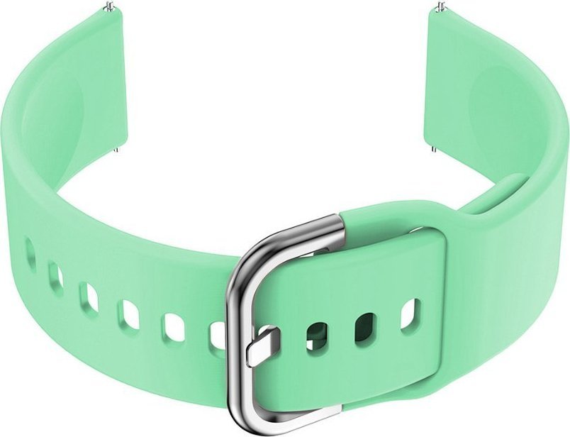 Pasek gumowy do smartwatch 18mm - miętowy/srebrny