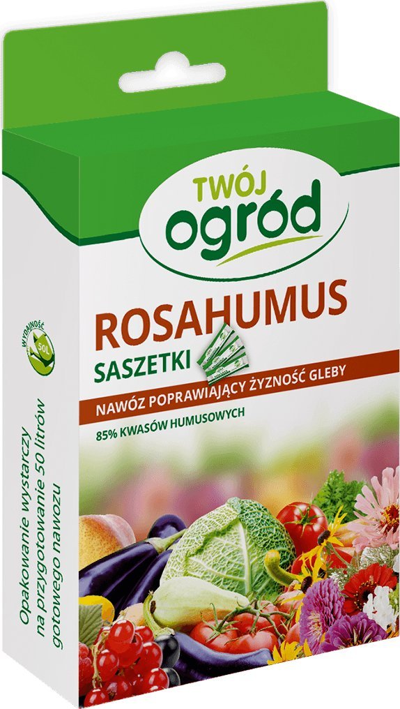 Twój Ogród ROSAHUMUS Saszetka 10x5g Nawóz ekologiczny poprawiający żyzność gleb Twój ogród