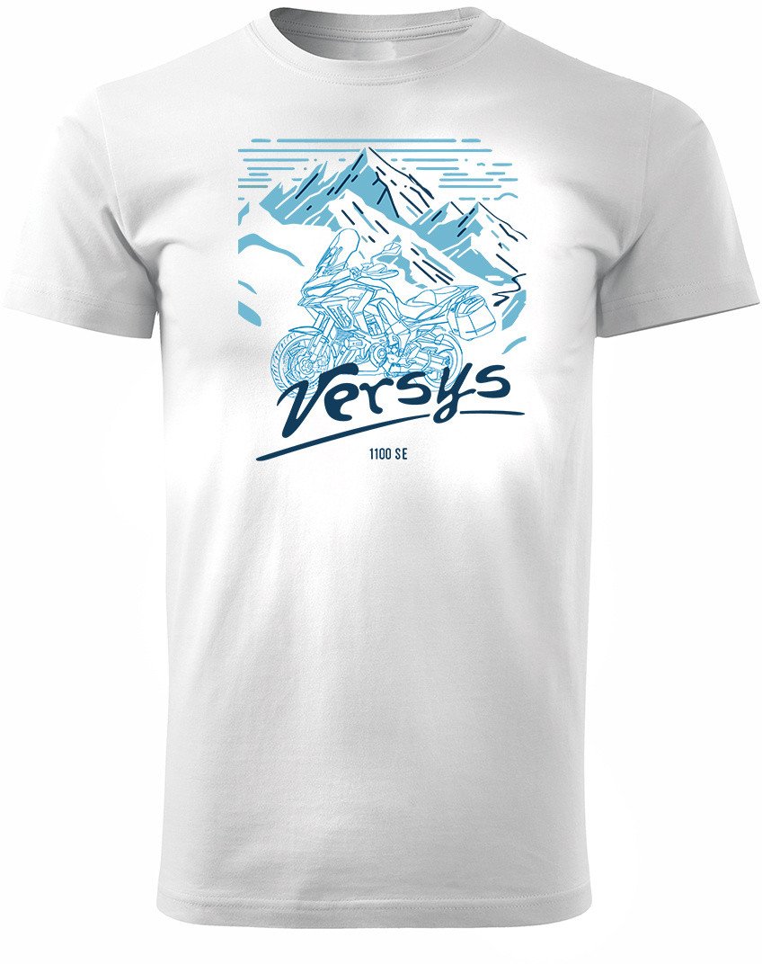 Koszulka motocyklowa z motocyklem na motor Kawasaki Versys 1100 SE męska biała S