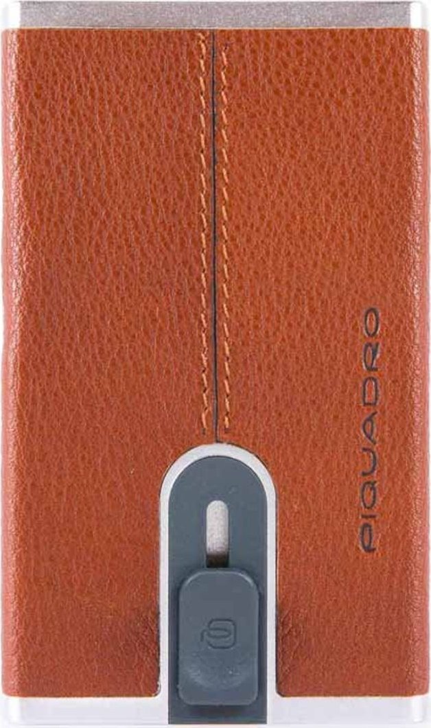 Piquadro Piquadro, Piquadro, Leather, Card Holder, Square Sliding System, Arancio, Unisex Unisex