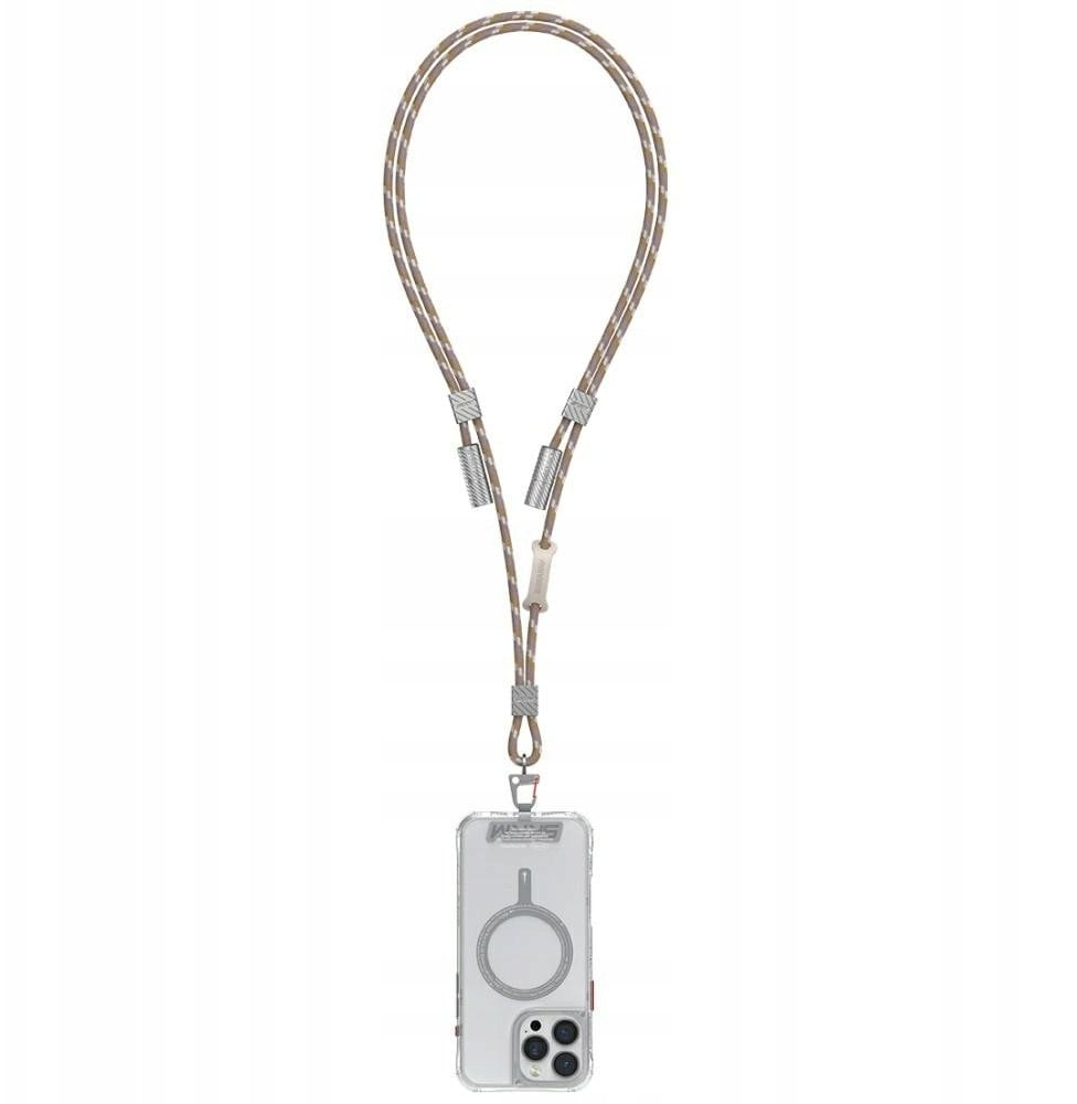 Uniwersalna smycz do telefonu kabel 2w1 Skinarma Dyno Ve USB-C/USB-C beżowy