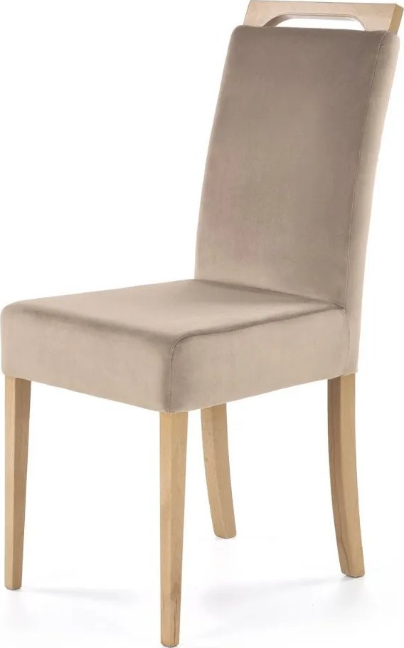 Halmar Krzesło tapicerowane CLARION jasny brąz/dąb miodowy HALMAR