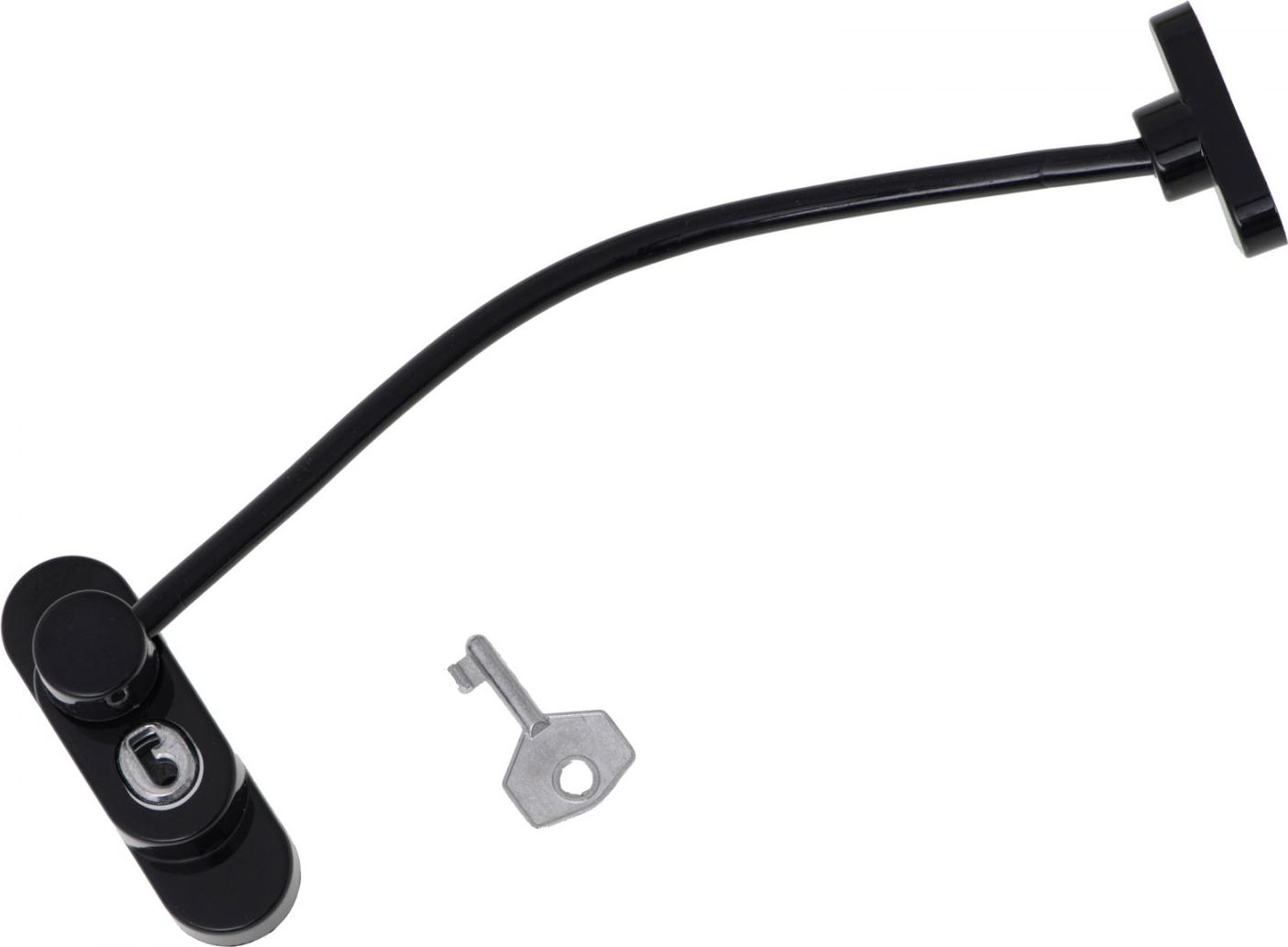 Ikonka Zabezpieczenie blokada na okno + kluczyk czarny