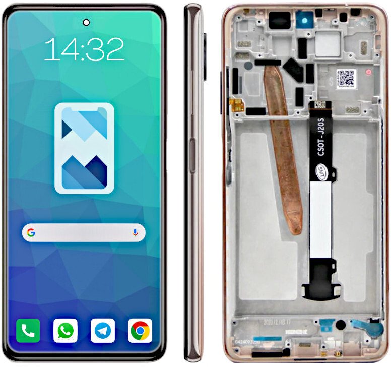 Wyświetlacz LCD Ekran Szybka Dotyk do Xiaomi Poco X3 Pro Metal Bronze RAMKA