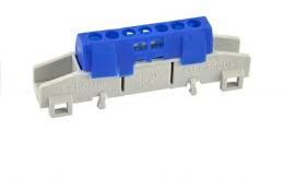 Pawbol Listwa zaciskowa na szynę 7-torowa niebieska TH35 IP20 (E.4170)