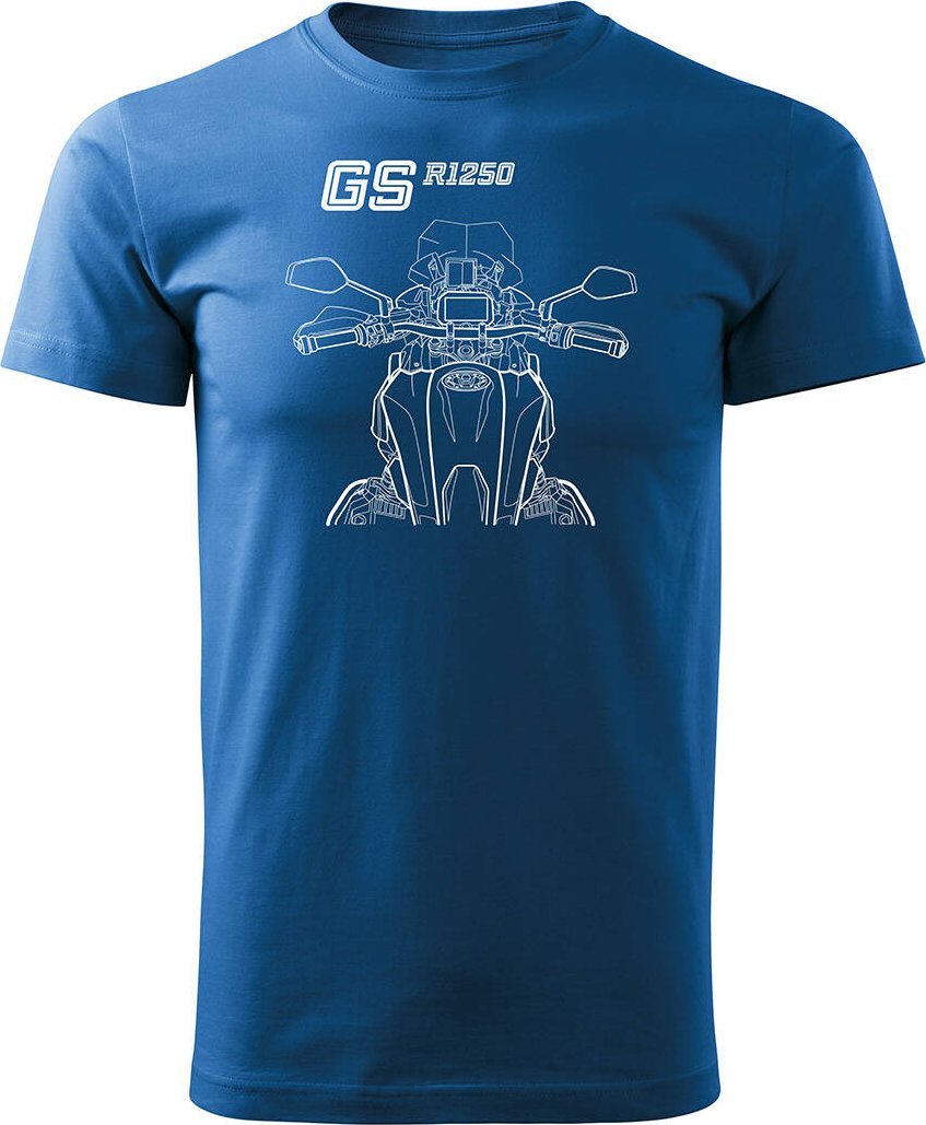 Topslang Koszulka motocyklowa z motocyklem na motor BMW GS 1250 ADVENTURE męska niebieska REGULAR XL