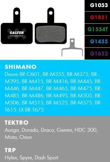 Shimano Okładziny hamulcowe GALFER SHIMANO/TEKTRO FD293 PRO
