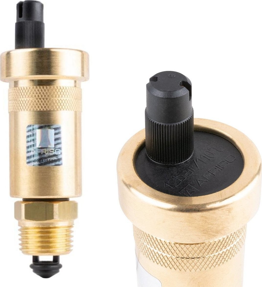 Afriso Odpowietrznik automatyczny, pionowy PrimoVent G3/8 z Aquastop i zaworem stopowym R1/2 (S)A