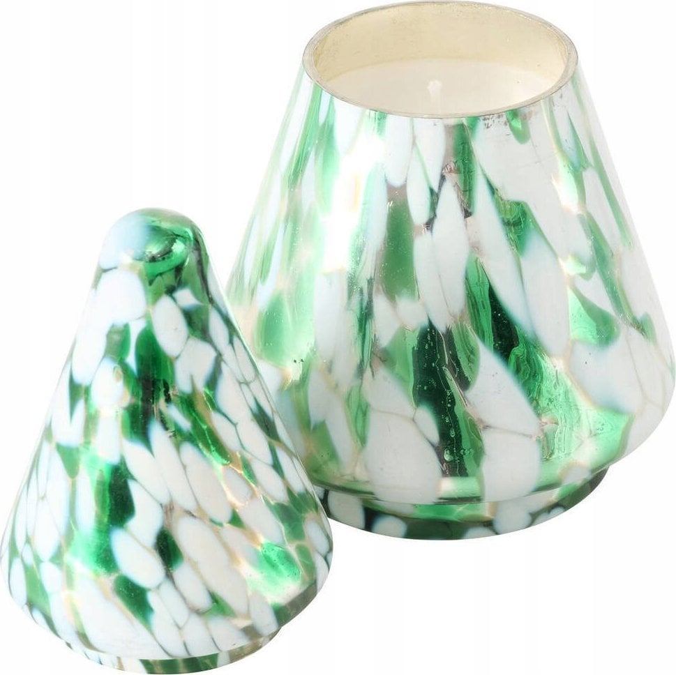 Boltze Szklana świeca w kształcie choinki DOTTI, wys. 17,5 cm