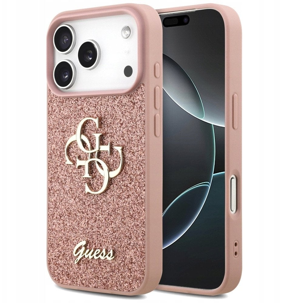 Etui Guess Fixed Glitter Big 4G do iPhone 17 Pro różowy