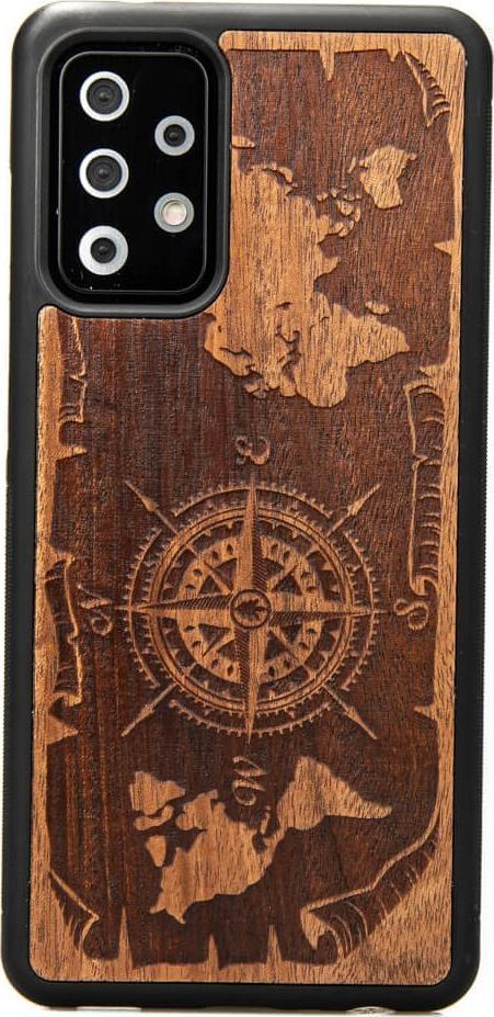 BeWood Drewniane Etui Samsung Galaxy A52/A52s 5G RÓŻA WIATRÓW MERBAU