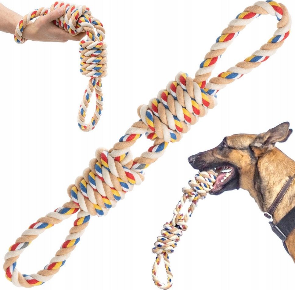 Hurt-net ZABAWKA DLA PSA SZNUR BAWEŁNIANY DUŻY SZARPAK XXL 50CM
