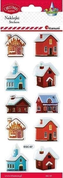 Titanum Naklejki wypukłe miękkie domki w ¶niegu 10szt