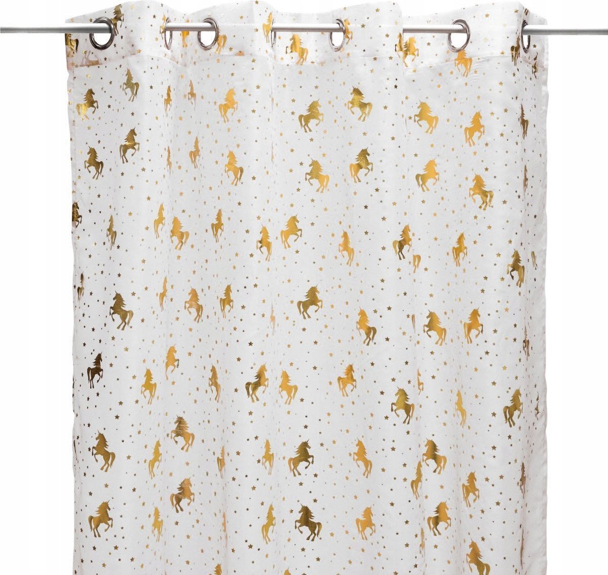 Atmosphera Firanka dla dzieci UNICORN, 140 x 250 cm, biała w złote jednorożce