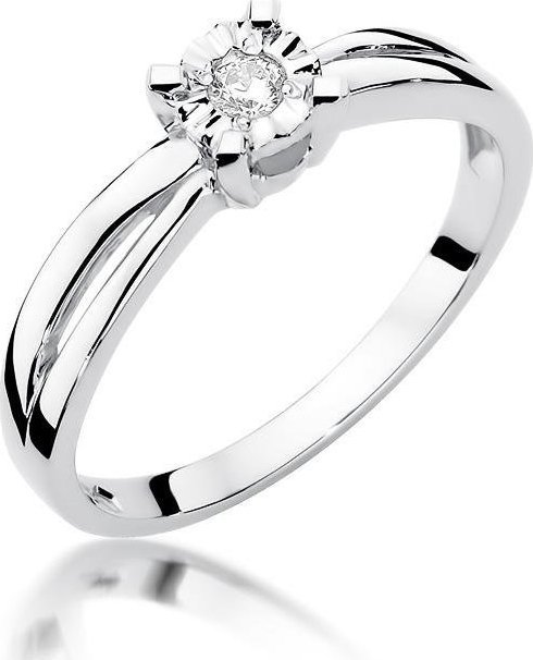 Best Diamonds złoty pierścionek z brylantem 0.08ct 15