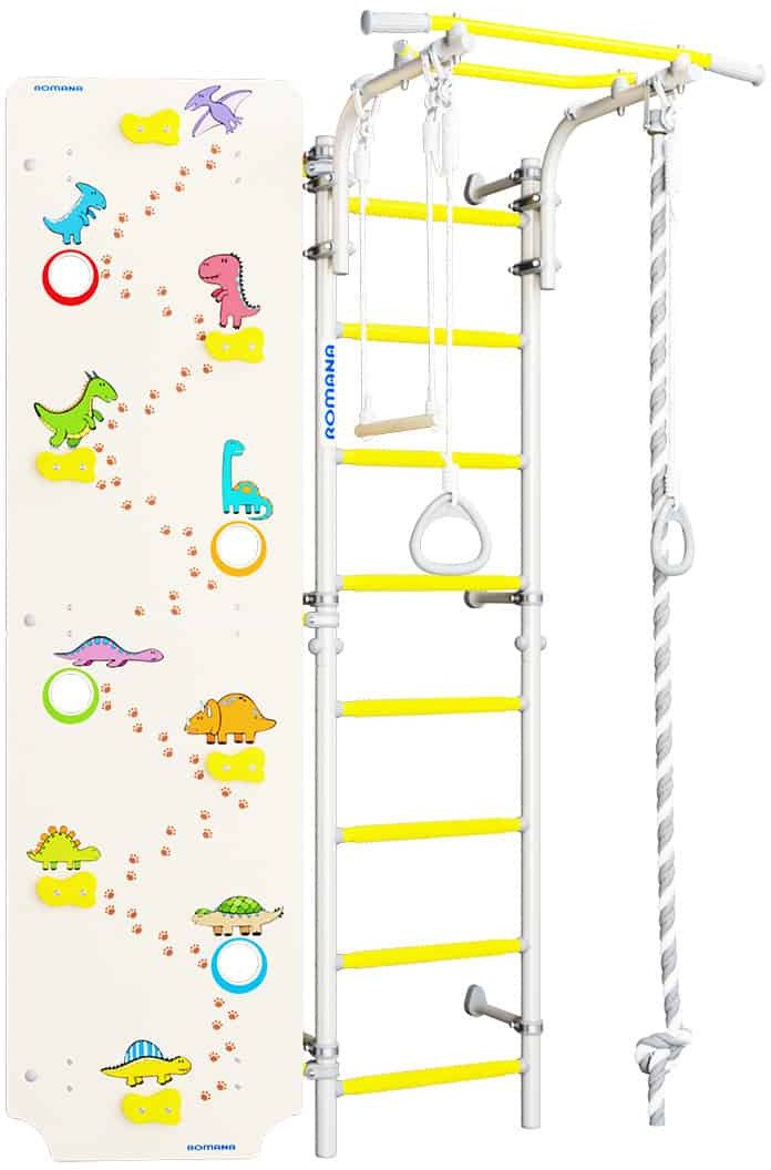 Drabinka gimnastyczna Next 1 prowans + ścianka Dino 225 cm + huśtawka CE