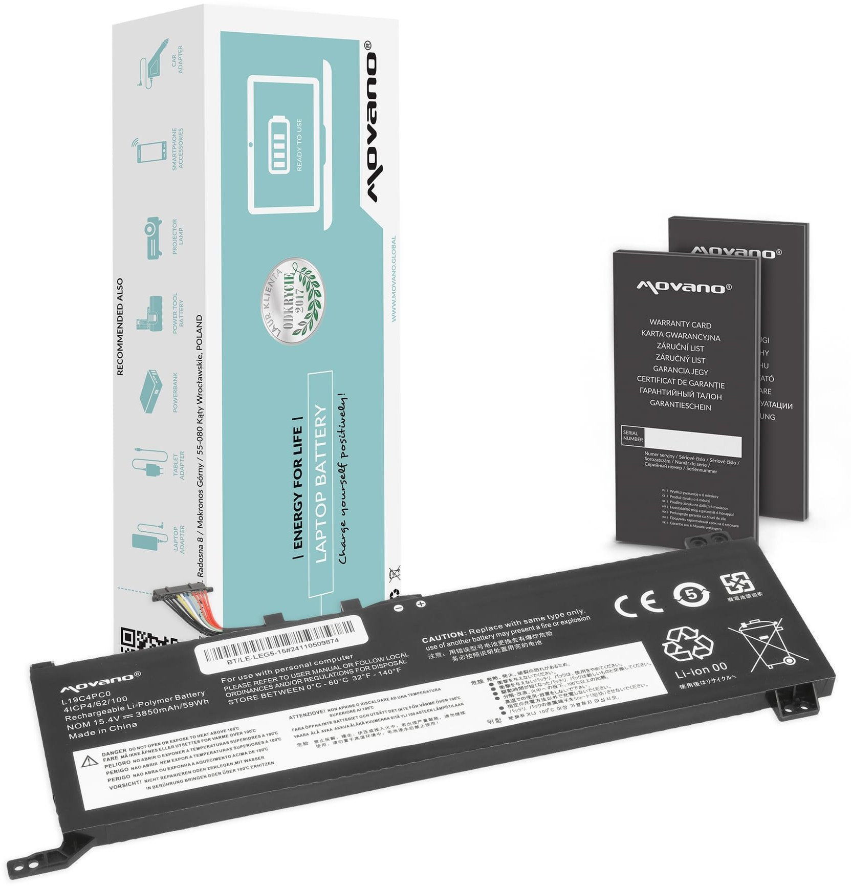 Bateria Movano do Lenovo Legion 5, 5P, 7 15IMH05, 15ARH05