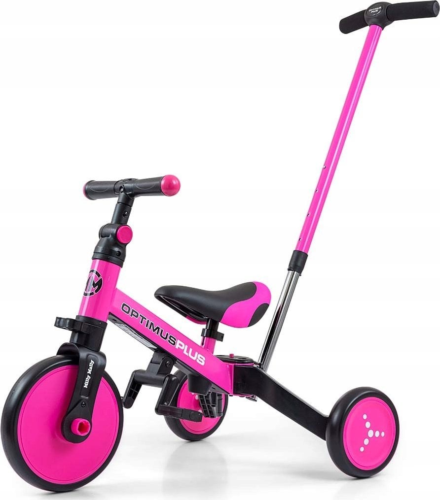 Milly Mally Rowerek Ride On - Bike 4w1 OPTIMUS PLUS Pink