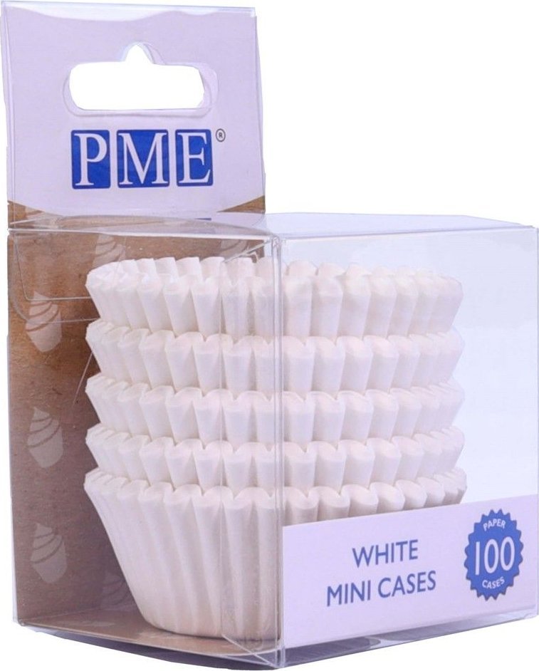 PME Mini papilotki do pieczenia babeczek 100 sztuk biały