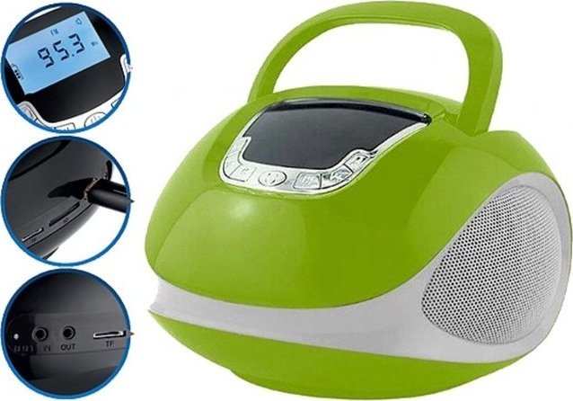 Radioodtwarzacz Ravo BOOMBOX BM110 Radio Głośnik Bluetooth USB AUX zielony