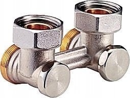 Giacomini Przyłącze kątowe + nyple tg 1/2" do grzejników vk ze stożkami, eurocono 3/4"x3/4"e [50]