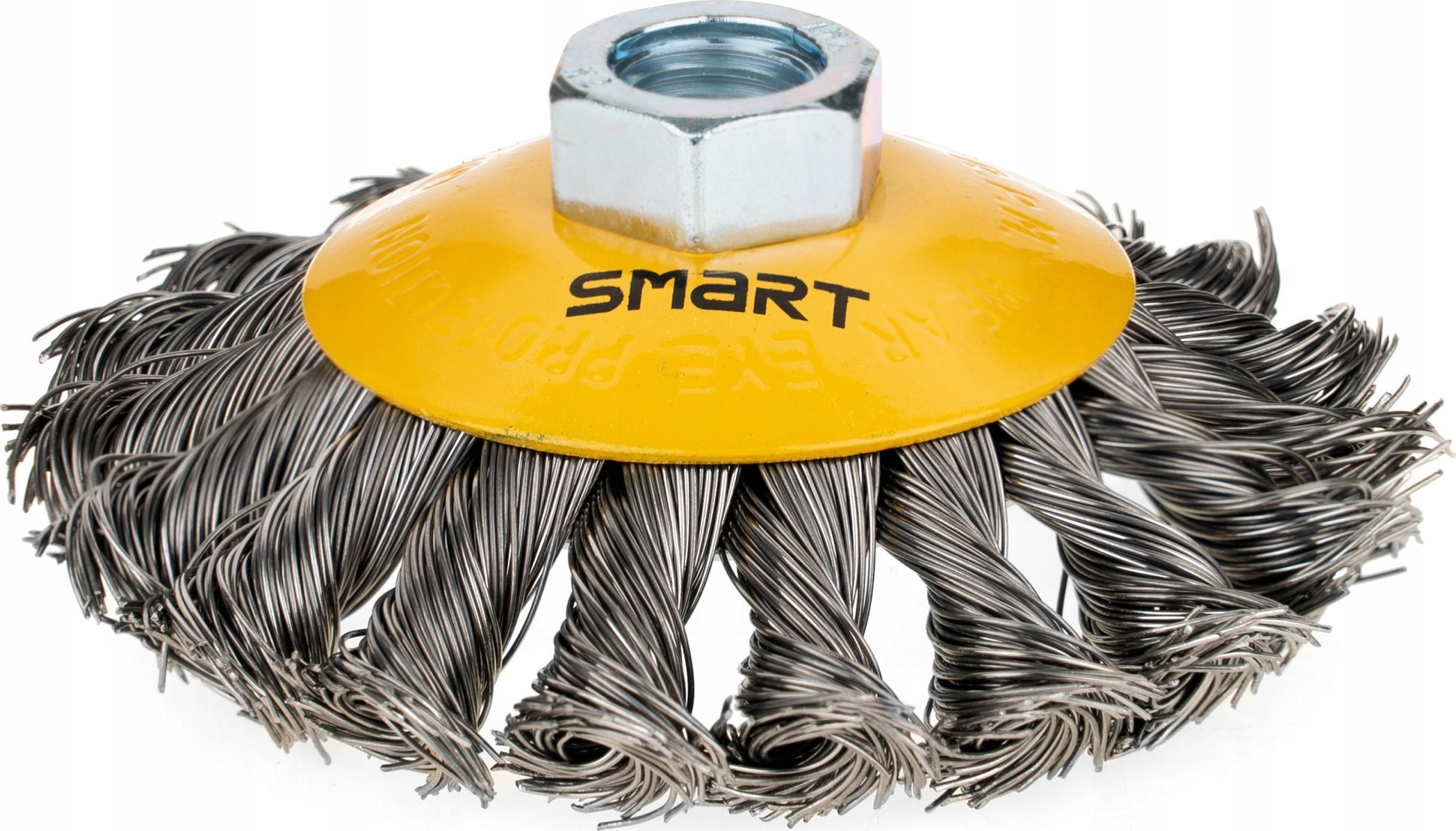 Smart szczotka druciana tarczowa pleciona 100mm, typ odgięty smart