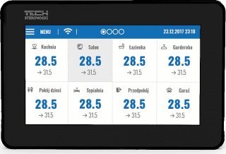 TECH-STEROWNIKI Panel kontrolny + moduł WiFi M-9r TECH Sterowniki WG.11.0250 przewodowy czarny