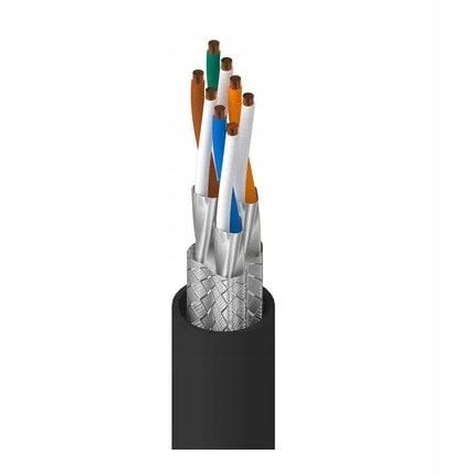 Kabel industrial ethernet BELDEN kat.7, S/FUTP, AWG 23, PUR-halogen free, 100m, czarny, rolka