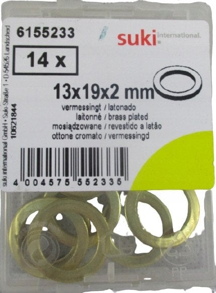WASHERS 13X19X2 BRASS PLAT(DOORS)/14PCS
