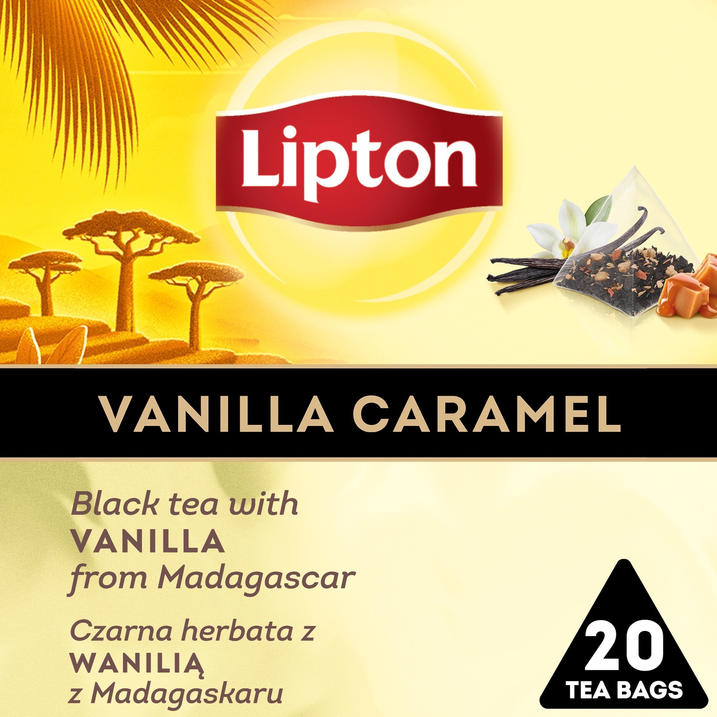Lipton Herbata LIPTON, piramidki, czarna, wanilia, 20 torebek