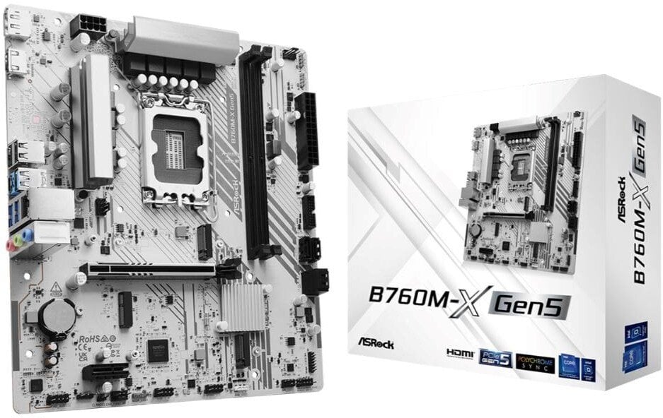 Płyta ASRock B760M-X GEN5 /B760/DDR5/SATA3/M.2/USB3.0/PCIe5.0/s.1700/mATX