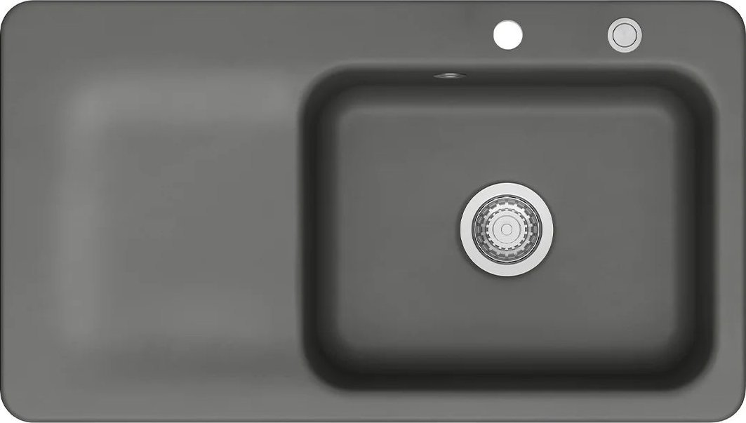 Zlewozmywak SYSTEMCERAM Systemceram Juna 90 Lava, zlewozmywak ceramiczny, korek manualny