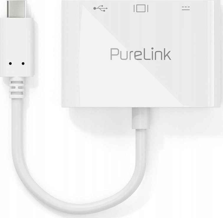 PURELINK IS270 PREMIUM ADAPTER USB-C NA HDMI, USB-C, USB-A - 0,10M (BIAŁY)