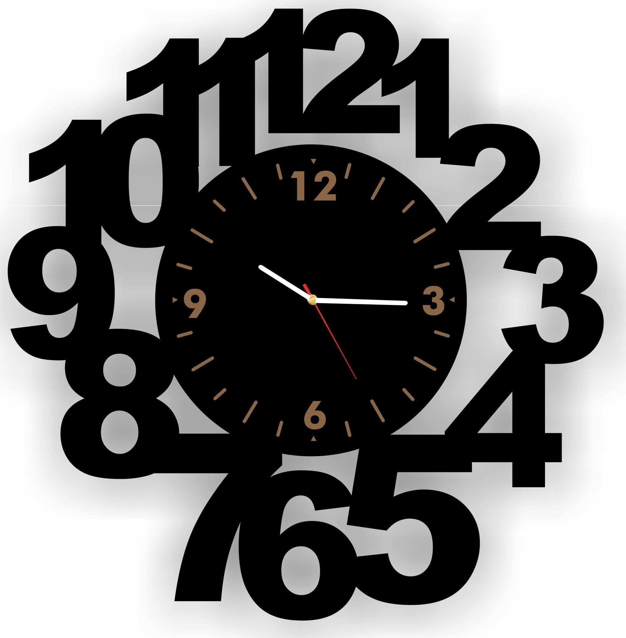 naSciane Zegar ścienny CYFRY do salonu pokoju na prezent