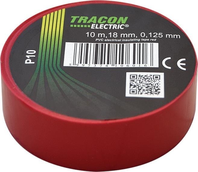 Tracon Electric Taśma izolacyjna 10mx15mm czerwona