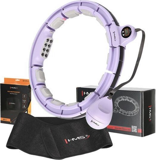 HMS ZESTAW HULA HOP MAGNETYCZNY VIOLET HHM13 Z LICZNIKIEM HMS + PAS WYSZCZUPLAJĄCY BR163 BLACK