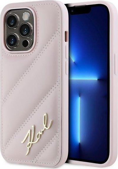 Karl Lagerfeld KLHCP14XPQDSMGP iPhone 14 Pro Max 6.7" różowy/pink hardcase Diagonal Quilted Script