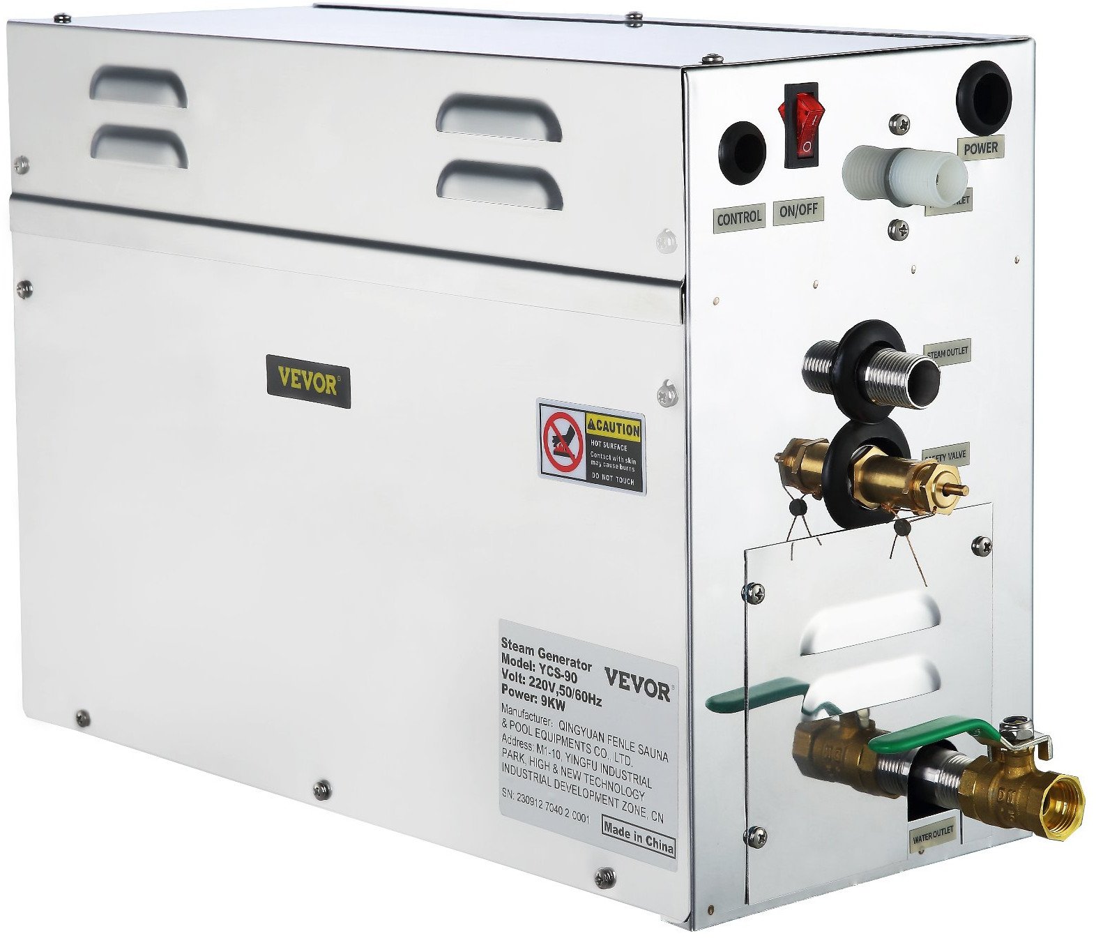 Generator pary do sauny 9kW 3555C z panelem do domu SPA łaźni parowej