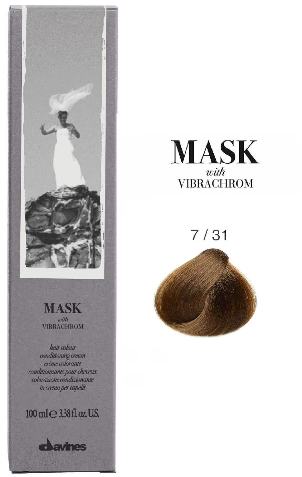 Davines, Mask With Vibrachrom, Permanent Hair Dye, 7.31 , 100 ml For Women